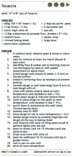 Focaccia Recipe (Benjamin Witten CC BY-NC-SA)
