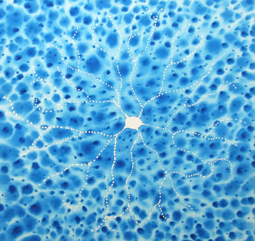 Blue Batik Retinal Neuron, watercolor on paper, 2015 (All Rights Reserved; Used with Permission) Blue Batik Retinal Neuron, watercolor on paper, 2015 (All Rights Reserved; Used with Permission)